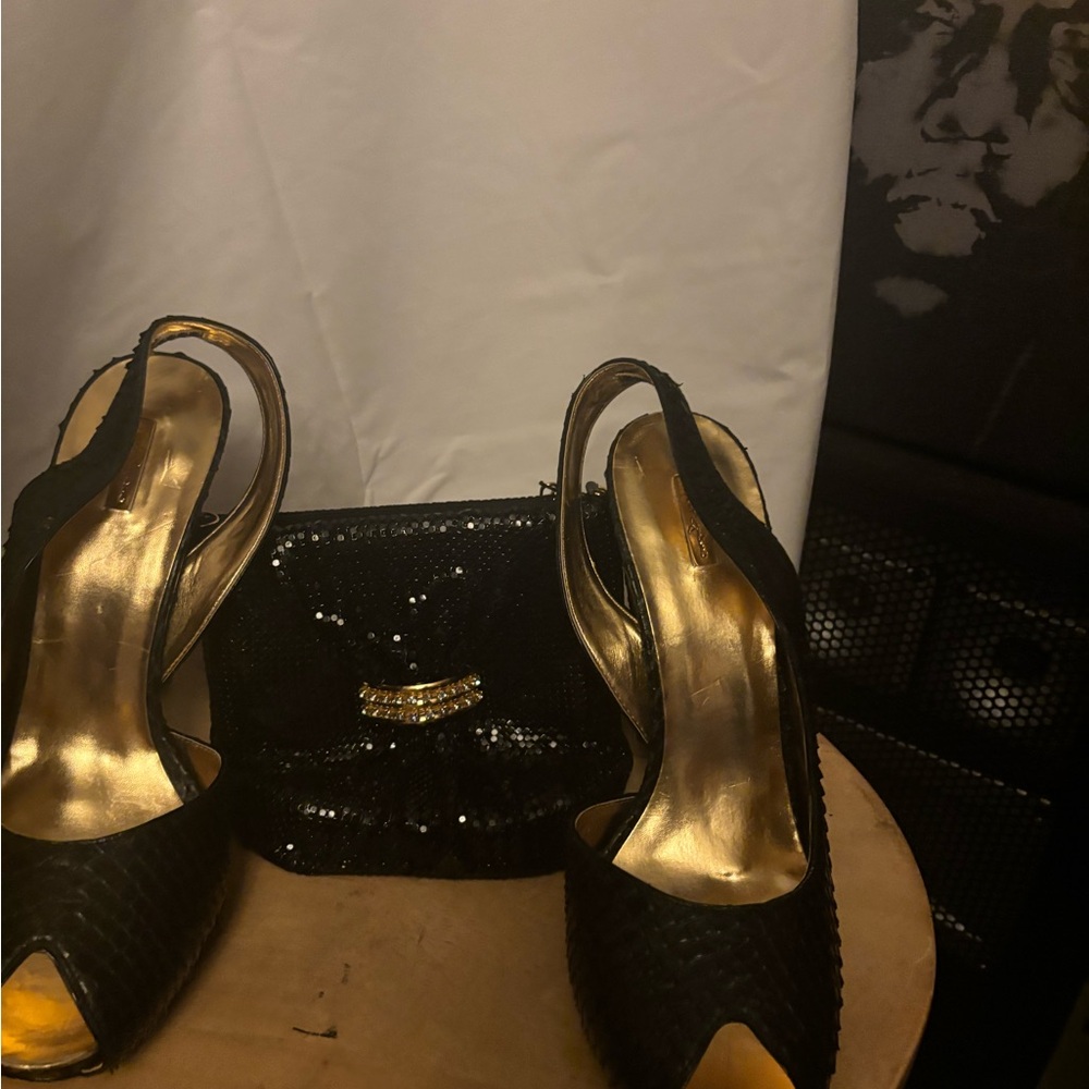 Elegant Black Peep-Toe Heels